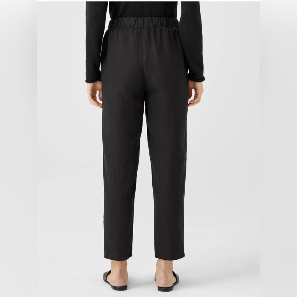 Eileen Fisher Womens M Viscose Nylon Stretch Pull On Dress Pants Black Office